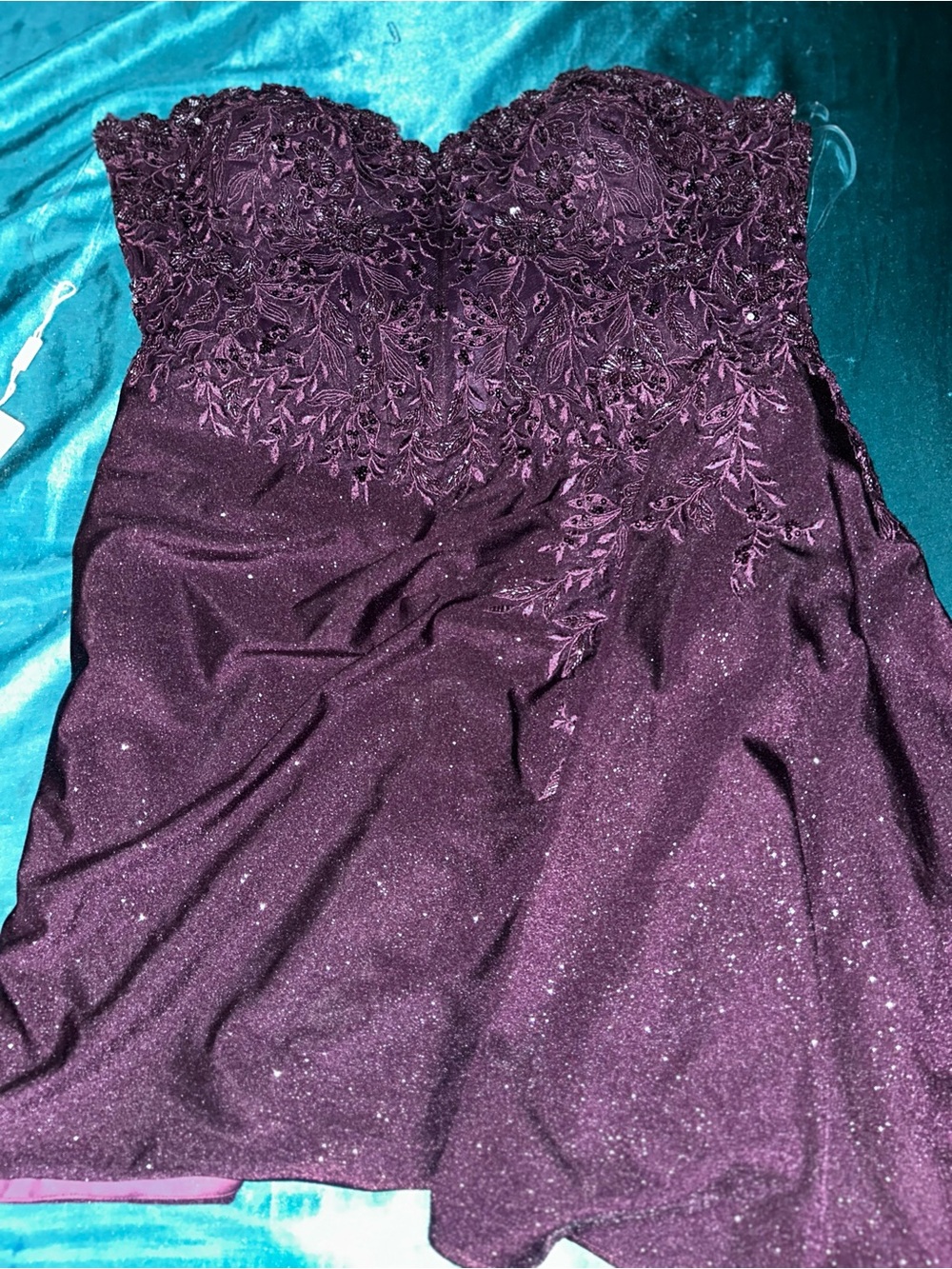 Hoco Purple Dress Floral Glitter Short dress Prom Elegant